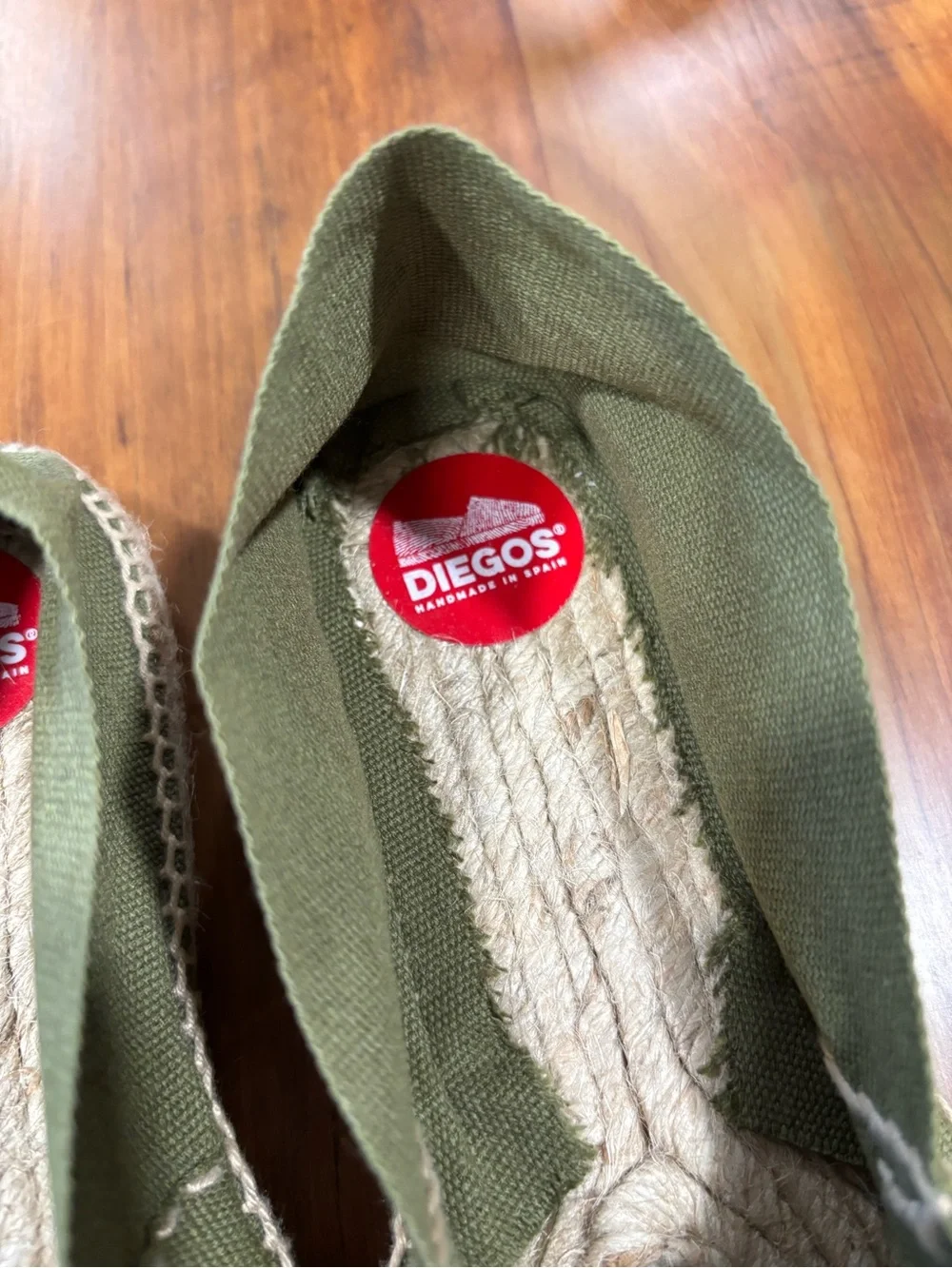 DIEGOS® - Olive Green Classic Made in Spain Espadrilles - Size 39 (8.5) NEW